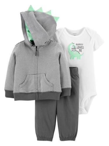 מארז קרדיגן 3 חלקים דינוזאור