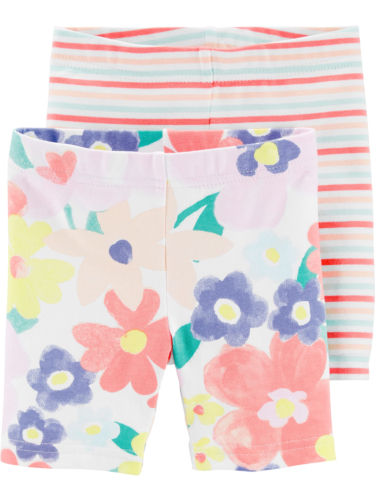 זוג טייצים קצר פרחים/פסים