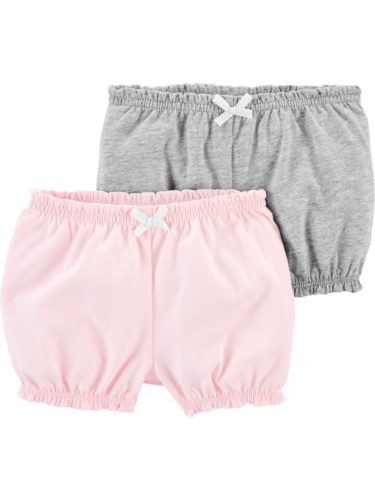 זוג מכנסיים קצרים ורוד/אפור