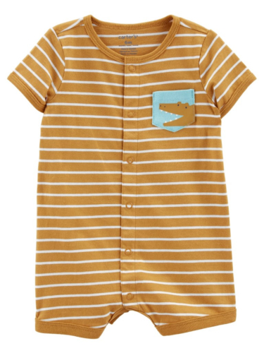 אוברול קצר פסים כיס