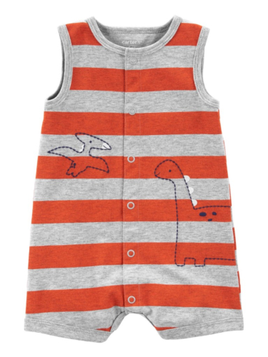 אוברול גופייה פסים דינוזאור