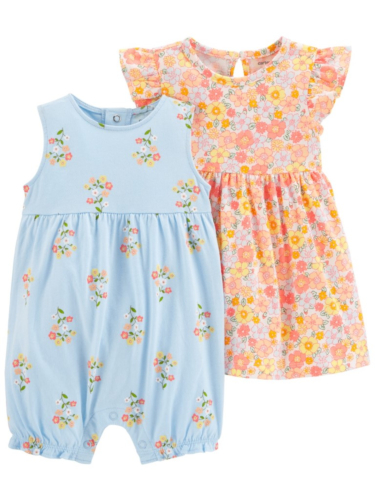 מארז שמלה ואוברול פרחוניים