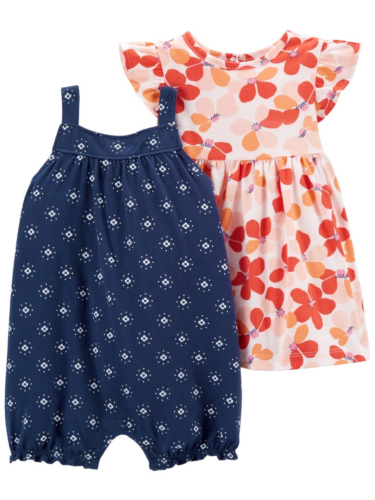 מארז שמלה ואוברול פרחוניים