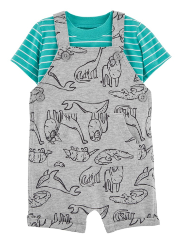 סט אוברול חיות  וחולצה