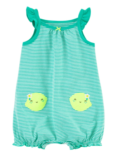 אוברול קצר גופייה פסים לימונים