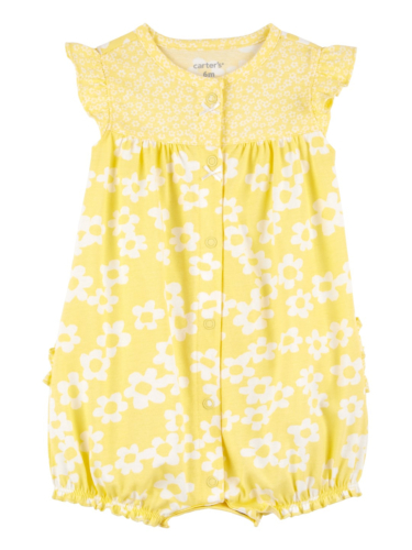 אוברול קצר פרחים צהובים