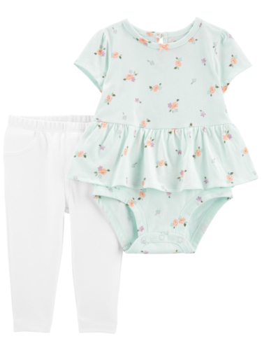 חליפת 2 חלקים פרחים קטנים