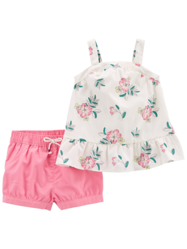 חליפת 2 חלקים פרחים