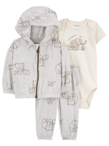 מארז 3 חלקים קרדיגן פילים