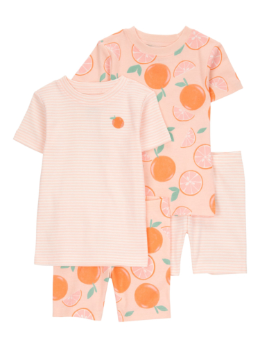 פיג'מה 4 חלקים קצרה תפוזים