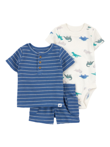 חליפת 3 חלקים וואפל פסים דינוזאורים