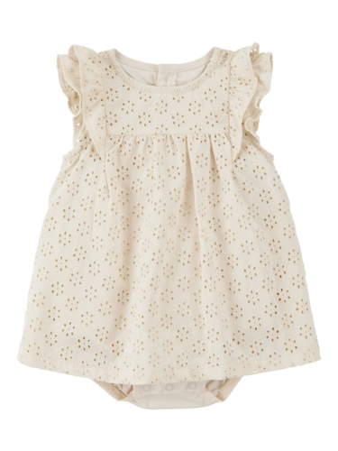 שמלת תחרה שוויצרית אבן