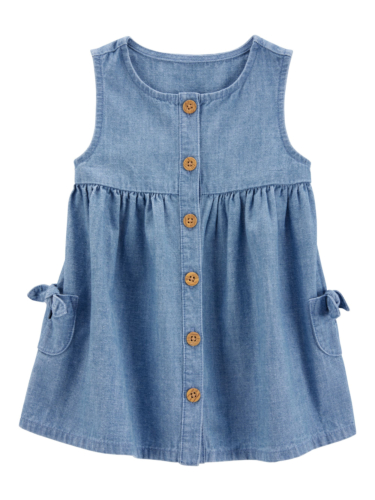 שמלה קצרה ג'ינס שמברה כפתורים