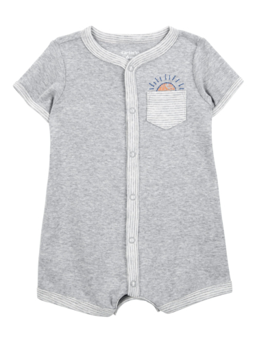 אוברול קצר מלאנג' שילוב פסים ושמש