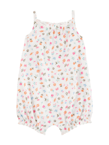 אוברול גופייה שמנת פרחוני