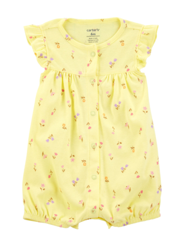 אוברול צהבהב קצר פרחים