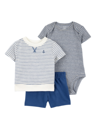 חליפת פרנץ' טרי 3 חלקים פסים