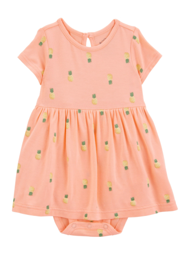 שמלת ויסקו אלסטן מודפסת אננסים