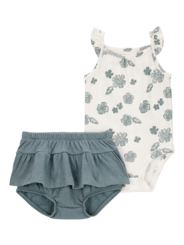 סט 2 חלקים קצר פרחים מכנס טטרה