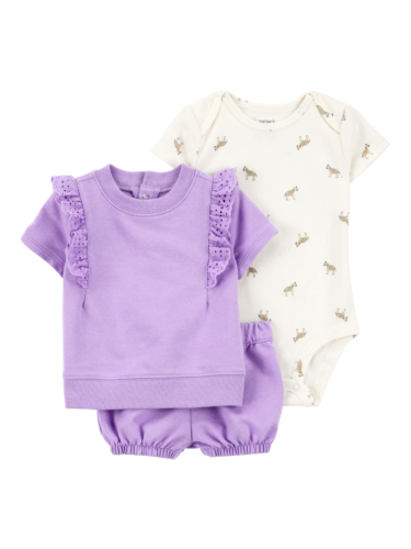 חליפת פרנץ' טרי 3 חלקים סגולה