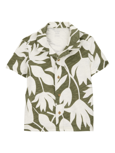 חולצה קצרה מכופתרת דפוסי טרופי