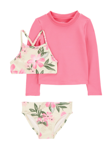 בגד ים 3 חלקים פרחים