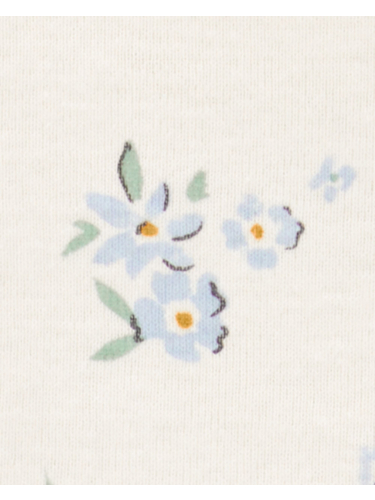 חליפת 2 חלקים פרחים תכלת