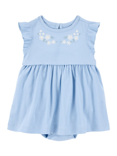 מארז שמלה וקרדיגן תכלת ריב