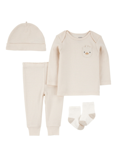 חליפת 4 חלקים כוללת כובע וגרביים בג'