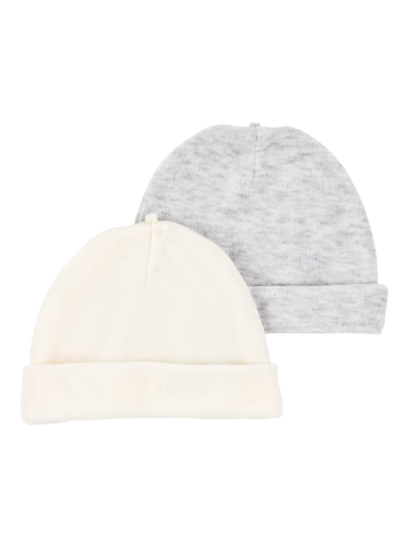 זוג כובעים לבן/אפור