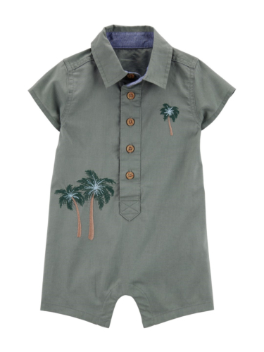 אוברול אריג קצר דקלים