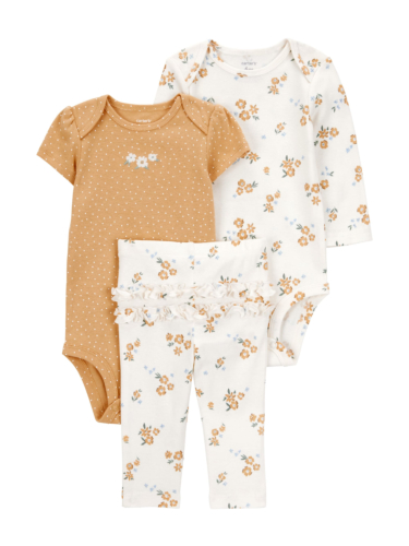 זוג בגדי גוף ומכנס פרחים