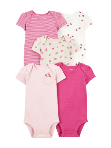 חמישיית בגדי גוף קצר פרחים