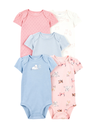 חמישיית בגדי גוף קצר כלבלבים