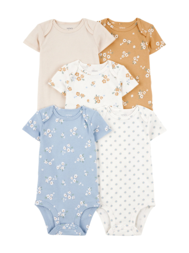 חמישיית בגדי גוף קצר פרחים