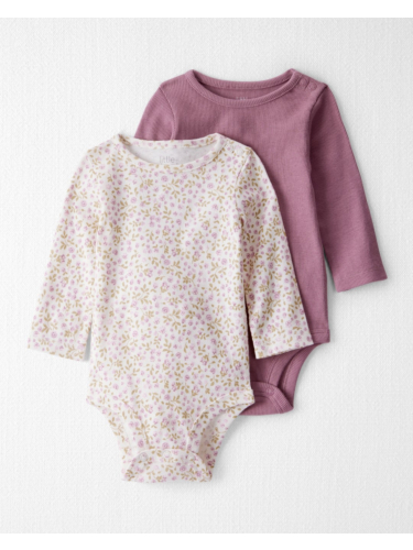 זוג בגדי גוף פרחוני כותנה אורגנית