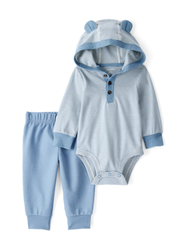 חליפת 2 חלקים פסים דובון