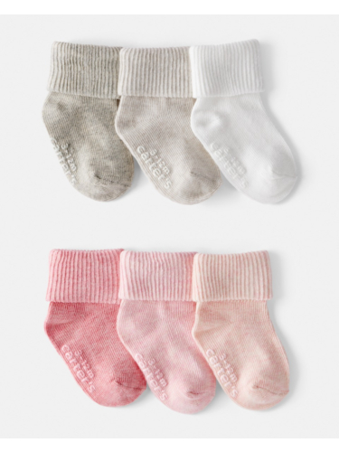 שישיית גרבי קיפול ורודות