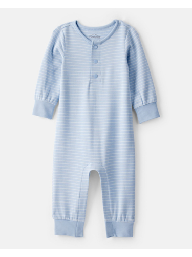 אוברול ויסקו אלסטן ללא רגלית פסים תכלת