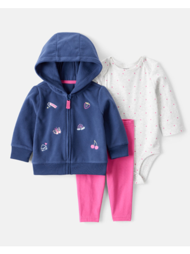 חליפת 3 חלקים קרדיגן פליז אימוג'י