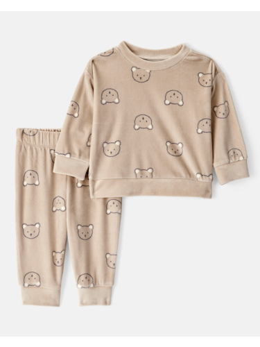 חליפת קטיפה 2 חלקים דובונים