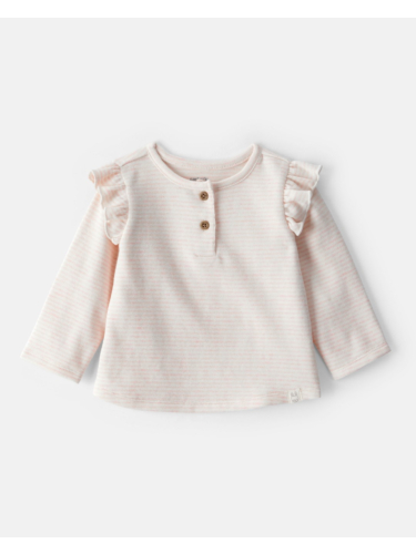 חולצת פסים מלאנג' ורוד