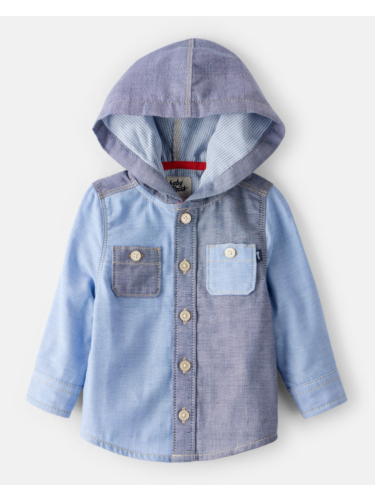 חולצה ג'ינס קפוצון מכופתרת