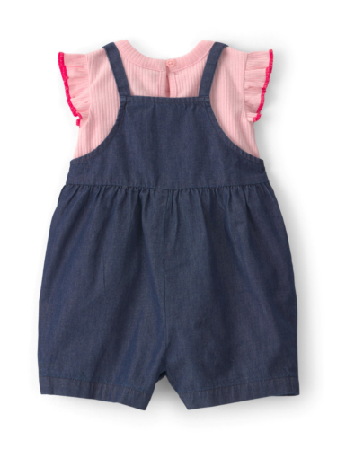 סט 2 חלקים אוברול שמברה וחולצה