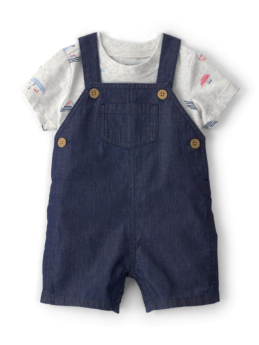 סט 2 חלקים אוברול וחולצת טי סירות