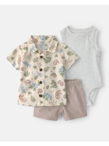 חליפת 3 חלקים חולצת אריג ספארי