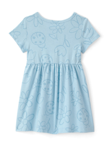 שמלת פרחים חיפושיות כחולה קצרה