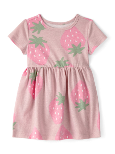 שמלת תותים ורודה קצרה