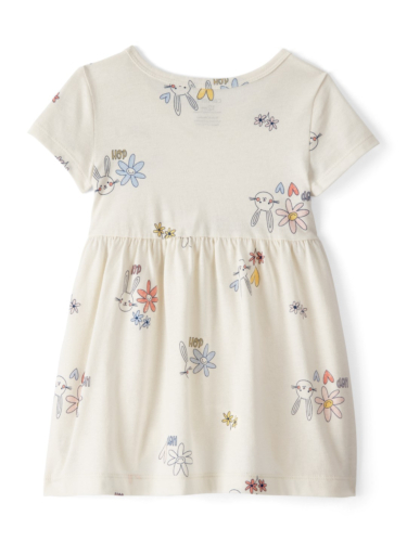 שמלת פרחים שמנת קצרה