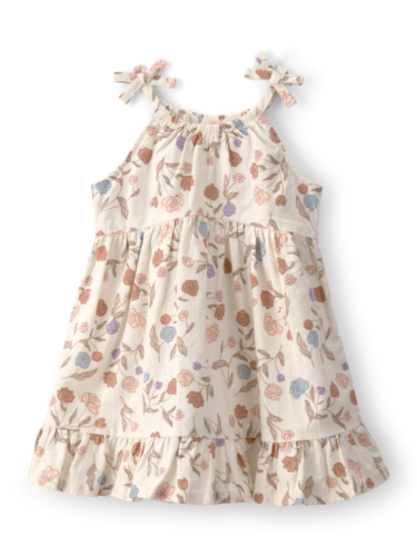 שמלה פרחונית דמוי פשתן